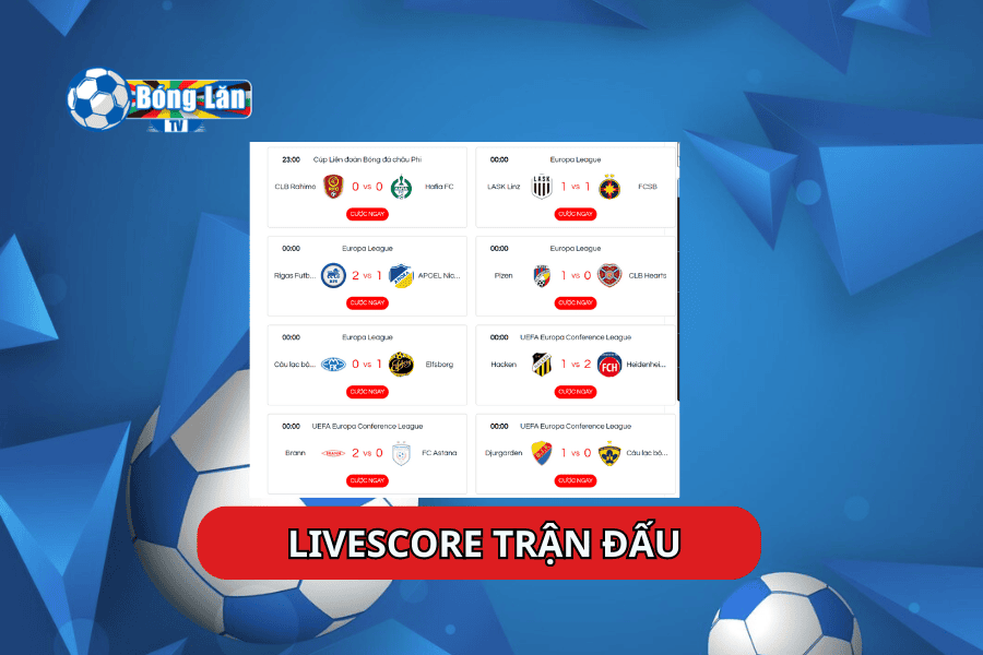 Livescore trận đấu